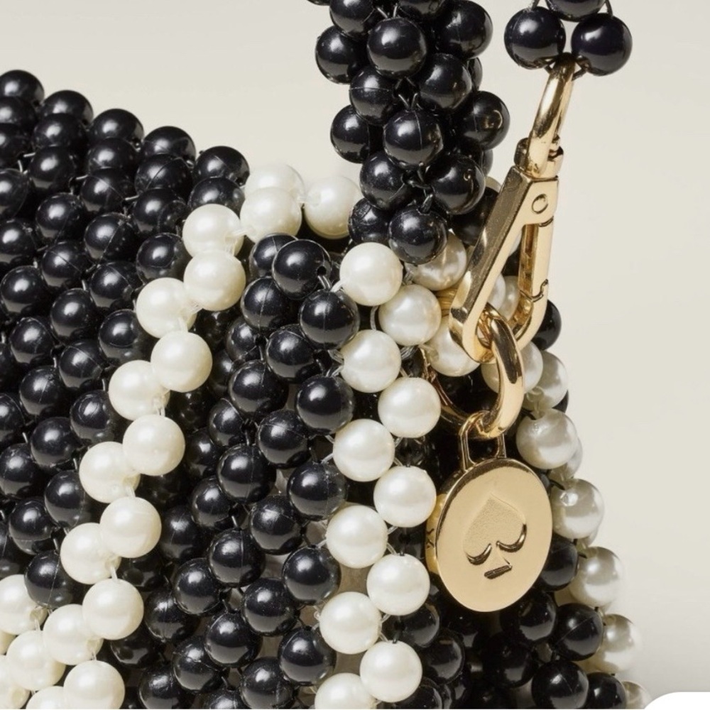 Kate Spade Black and White Beaded Mini Bag - Picture 3 of 4